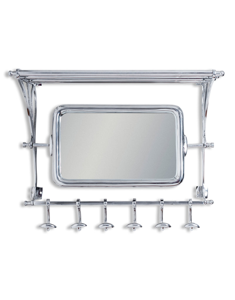 Aluminium Luggage Rack With Mirror And Coat Hooks