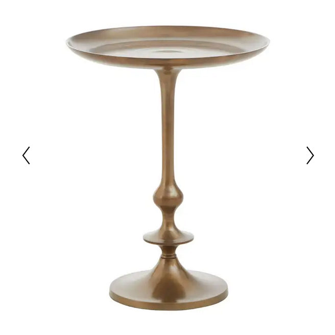 Antique Brass Side Table 54 cm