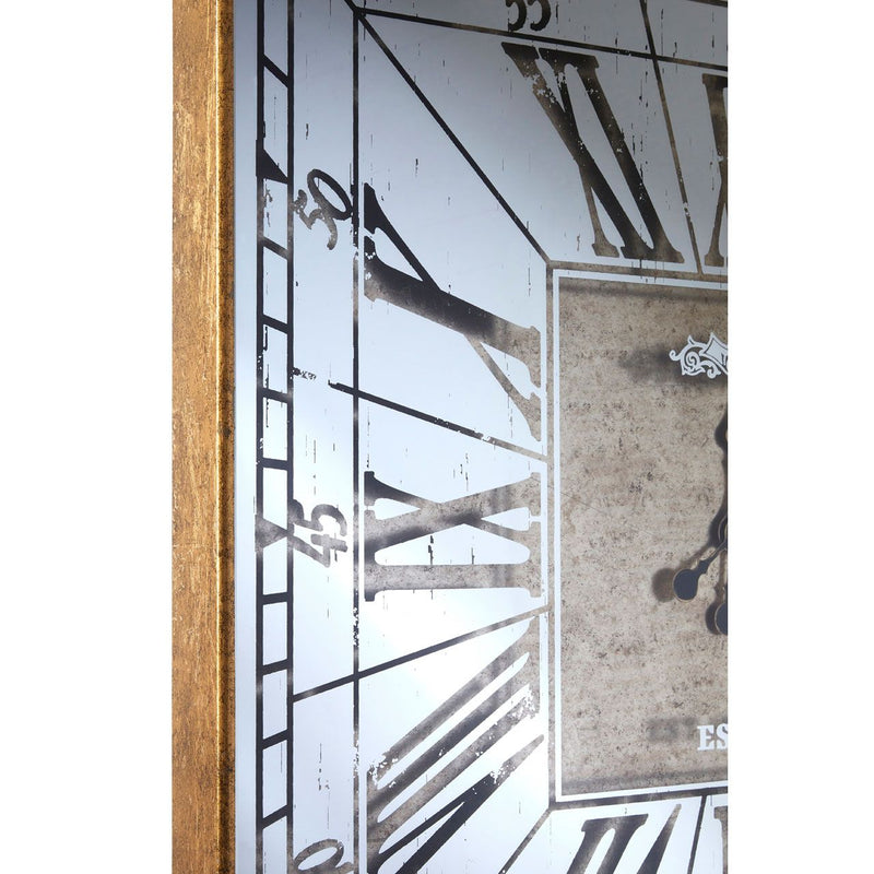 A unusual square design mirrored clock with a beautiful aged effect. 