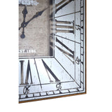 A unusual square design mirrored clock with a beautiful aged effect. 