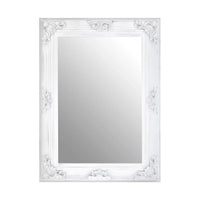 Antique White Ornate Mirror 113cm