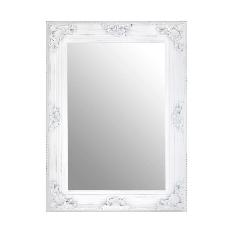 Antique White Ornate Mirror 113cm