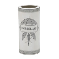 Antiqued White Ceramic Umbrella Stand