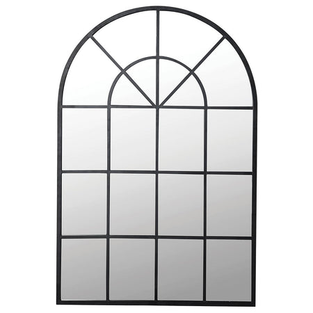 Rubbed White Painted Arched Mirror 122 cm