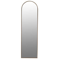 Tall, slim arched mirror in a minimal gilt frame, simple but very effective, Slim enough for the darkest corner, add extra light and perspective.