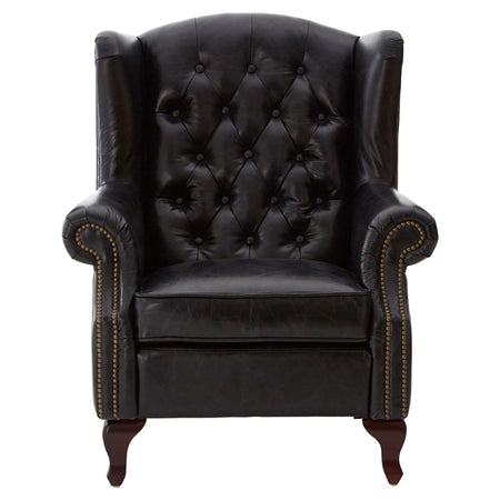 Leather Club Chair Black 84 cm
