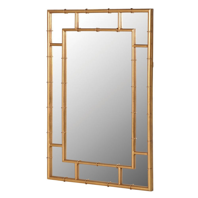 This gold metal bamboo mirror is ideal for adding the illusion of space while it's simple design will add interest to a room without any abstraction.&nbsp;