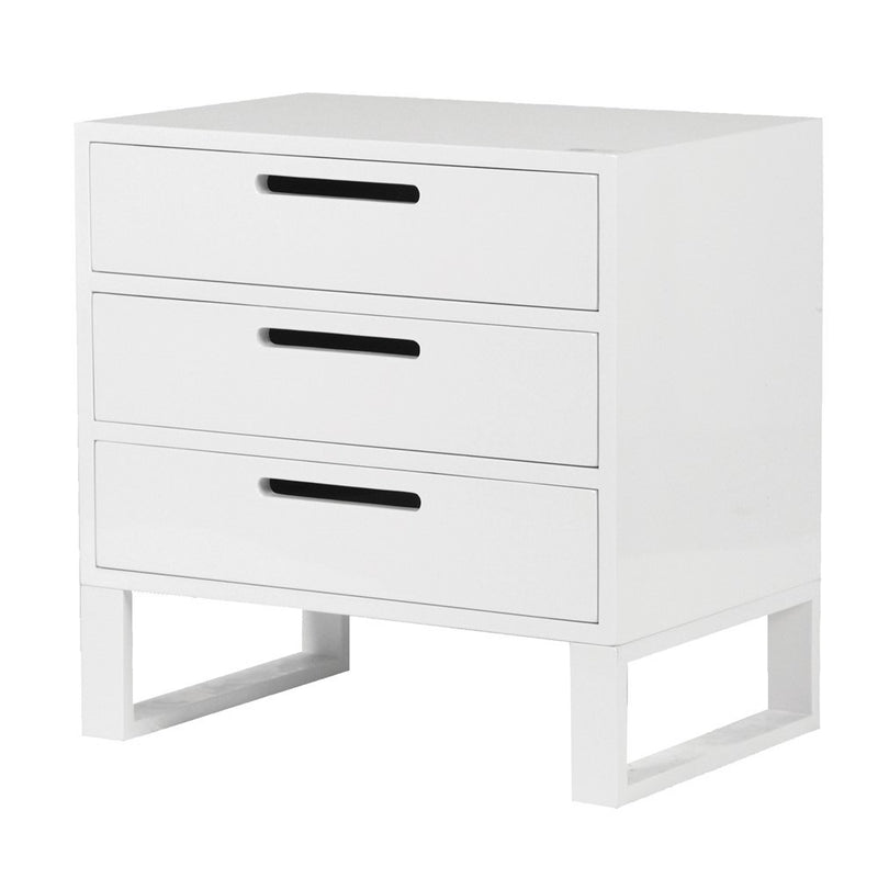 Bedside Table - White Gloss - 60cm