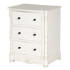 Bedside Table 3 Drawer White Painted H: 70cm