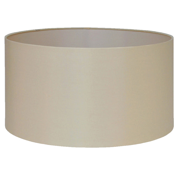 Beige silk drum shade.  Can be used as ceiling shades or for table & floor lamps.
