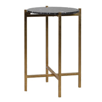 Black Marble on Gilt Side Table 63 cm