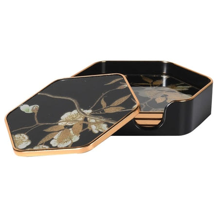 Gilt Parrot Lacquer Trays - Set of 2