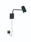 <p>A slender black metal wall light on an extended arm with plug.  Convenient and easy to fix onto the wall giving light without having to chase into the wall.   The head or shade swivels up and down so you can easily direct the light where needed. <br></p> <p>H: 22 cm W:  8 cm</p> <p>Requires 1 x GU10 Bulb</p>
