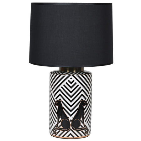 Black & White Striped Ceramic Lampbase 43 cm