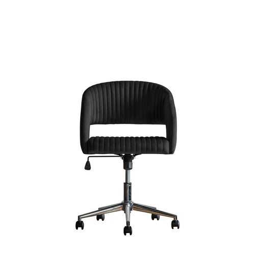 Black Velvet Swivel Chair