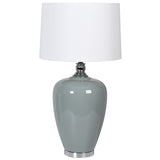This beautifully muted blue ceramic lamp would suit both a classic or cool contemporary interior.