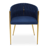 Blue Dining  Armchair With Woven Back