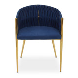 Blue Dining  Armchair With Woven Back