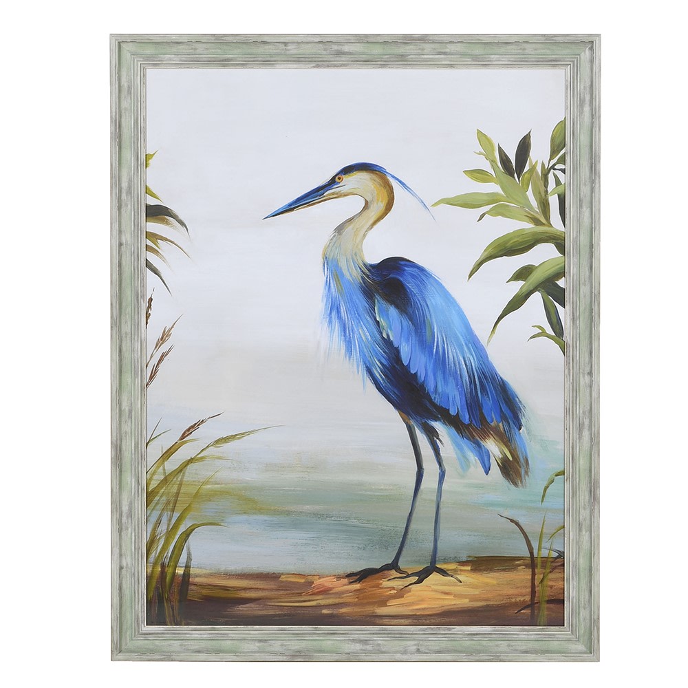 Framed Purple Heron Wall Art Print. 36