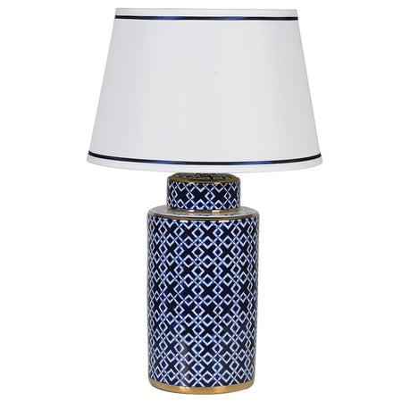 Classic Blue and White Ceramic Lamp 55 cm