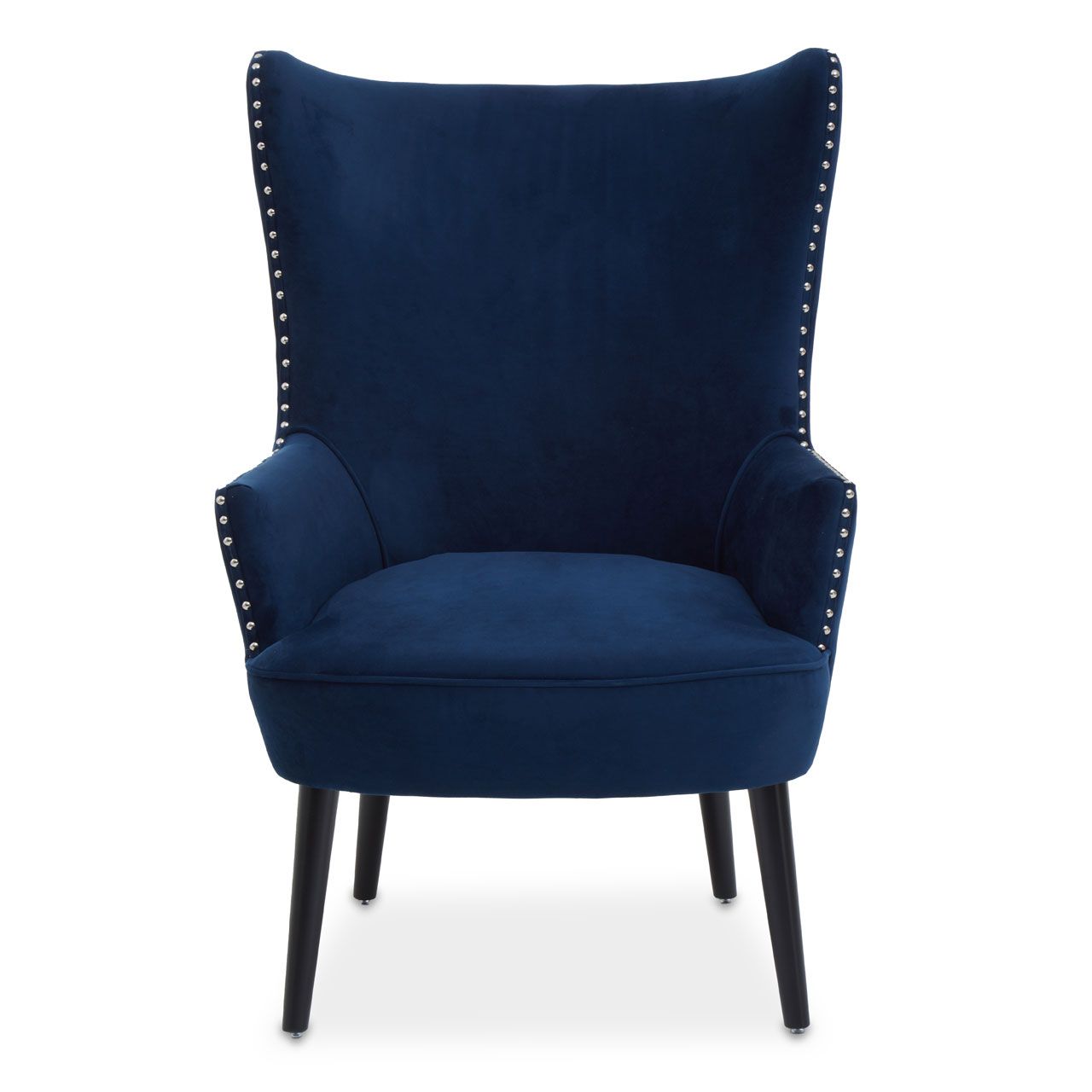 Blue Velvet Armchair I Wingback I Studded I Classic I Chiswick Decorexi ...