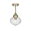 Brushed brass metal and glass flush pendant, so good to find a flush ceiling light which is also pretty.  