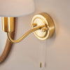 Brushed Gold Wall Light With Ivory Shade IP44 H: 24 cm