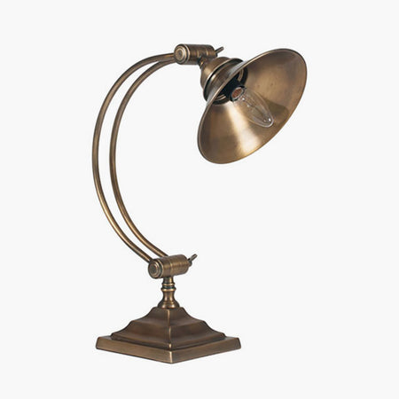 Flexible Brass and White Marble Reading Lamp