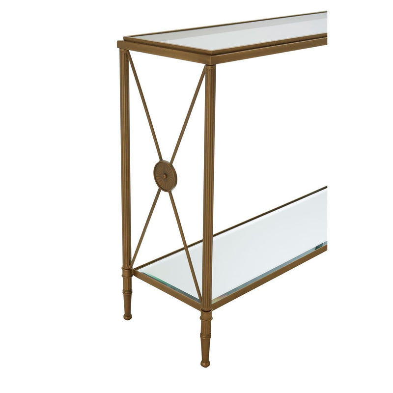 Classic Empire Style Brass and Glass Console Table