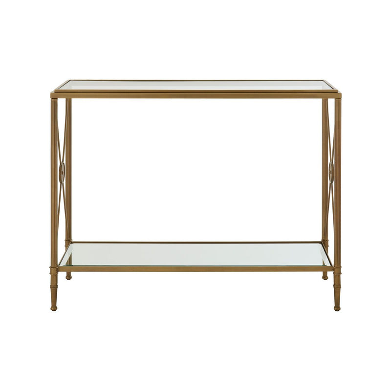 Classic Empire Style Brass and Glass Console Table