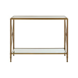Classic Empire Style Brass and Glass Console Table