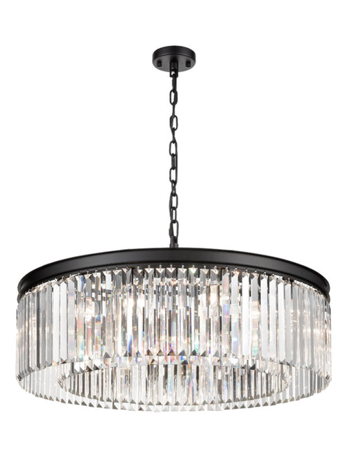 Extra large crystal prism chandelier with bronze metal work - needs 10 lights - absolute glamour