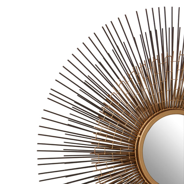 Bronze and nickel intertwined rods Sun Mirror, stunning mix of colours makes this an exceptionally lux mirror.