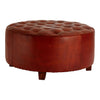 Large round leather stool.