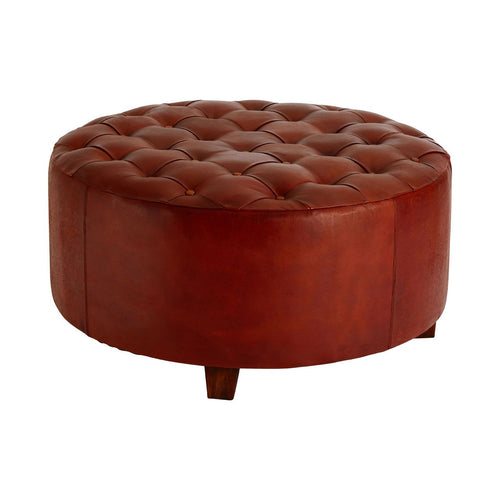 Large round leather stool.