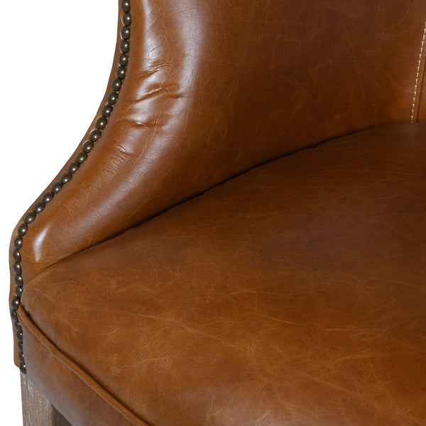 Brown Leather Dining Chair 86cm