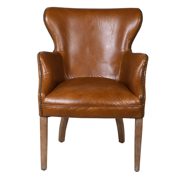Brown Leather Dining Chair 86cm