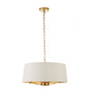 Brass Pendant Light with Cream Shade, adjustable, can be lifted to any required height.