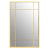 Brushed gilt metal framed panelled mirror. A gold window mirror to add light and perspective to any room.