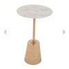 Brushed Gold Side Table With Marble Effect Top - 65cm