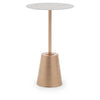 This sleek brushed gold table and a white marble effect base top creates a luxury contemporary feel.
