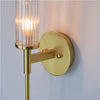 Brushed Gold & Ribbed Glass Wall Light - IP44