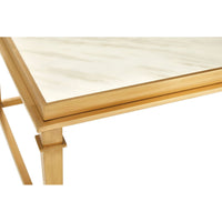 Classic white marble and brushed gold metal console table - luxurious. 