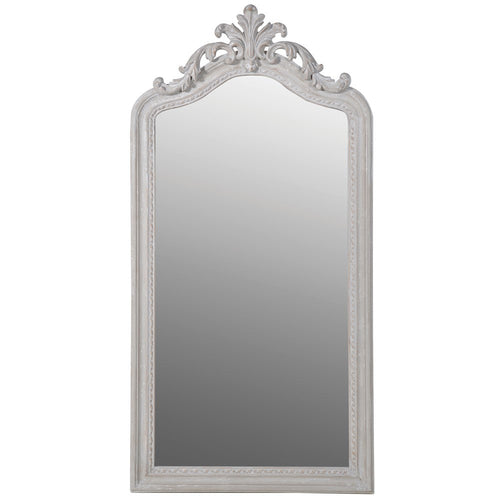 Ornate Mirror - White Scroll -160cm x 80cm
