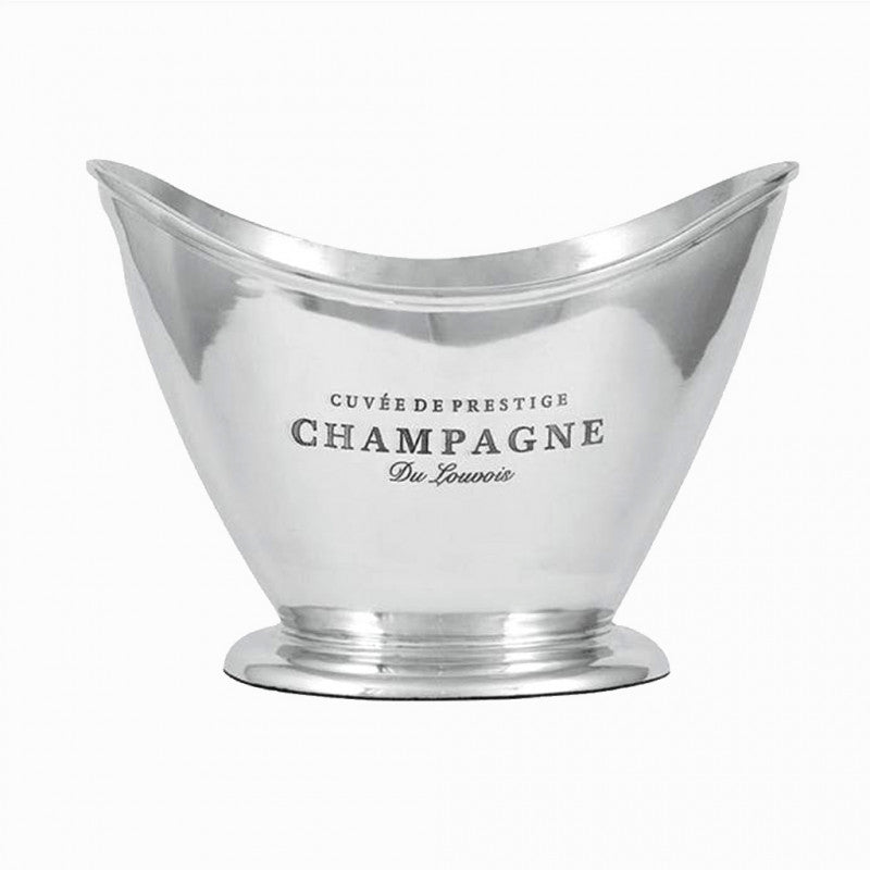 Sloped champagne cooler with cur out handles, easily takes 2 bottles.