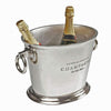 Plated wine and champagne cooler of a large scale, with two hooks at each end.  A champagne cooler with a decent bottle inside is the perfect Gift at any time of the year.