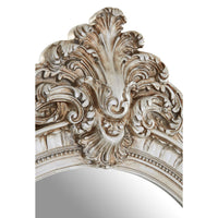 Classic ornate oval mirror with a champagne finish.