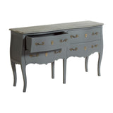Stunning double 'Louis' style chest in a distressed 'country house' grey painted finish, with period styled handles.