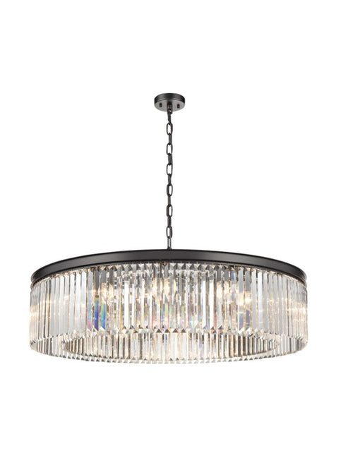 Absolutely stunning, large crystal prism chandelier with black frame and double ring of crystals. Exceptional size and exceptional impact.  W: 100 cm