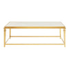 Classic white marble and brushed gold metal console table - luxurious. 